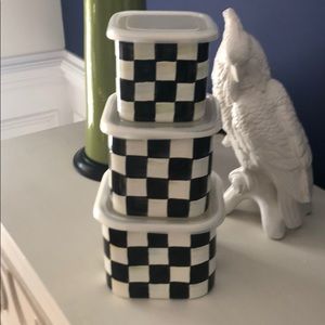 Set of 3 courtly check stacking containers